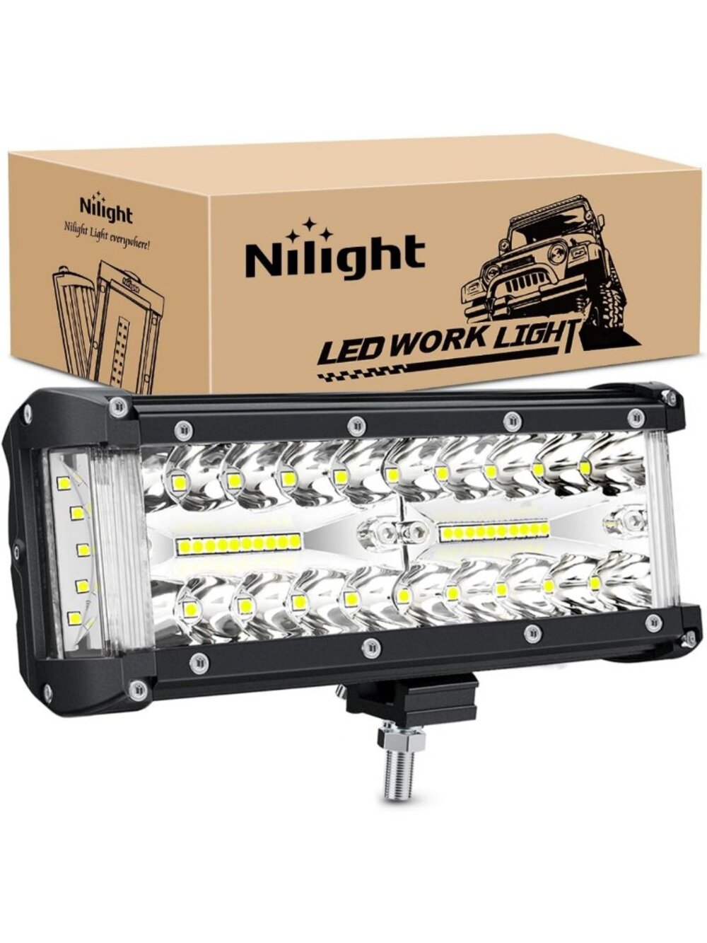 7" LED Light Bar - Spot & Flood Combo for Off-Road, Truck, SUV, ATV, UTV Driving